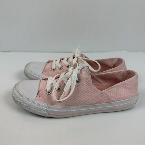 Converse Lace Up Low Top Sneakers Size 7 Women’s Pink Retro Canvas Skate - Picture 11 of 11